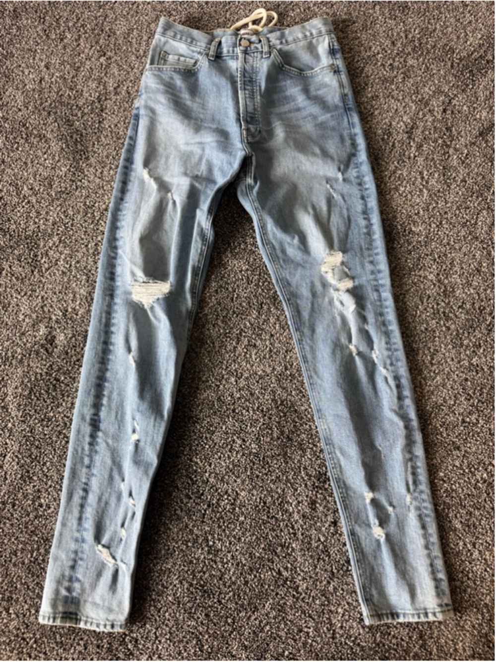 Women's SAMARIA LEAH SIGNATURE LACE-UP 'LEAH' JEANS Light Blue Size 29 - Picture 6 of 16